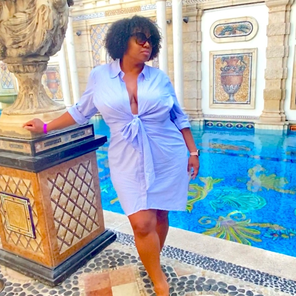 ANAIS KNOT-FRONT SHIRT DRESS